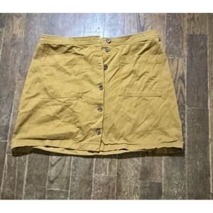 Old Navy Women's Skirt SZ 16 Brown Khaki Short Button-Up Front